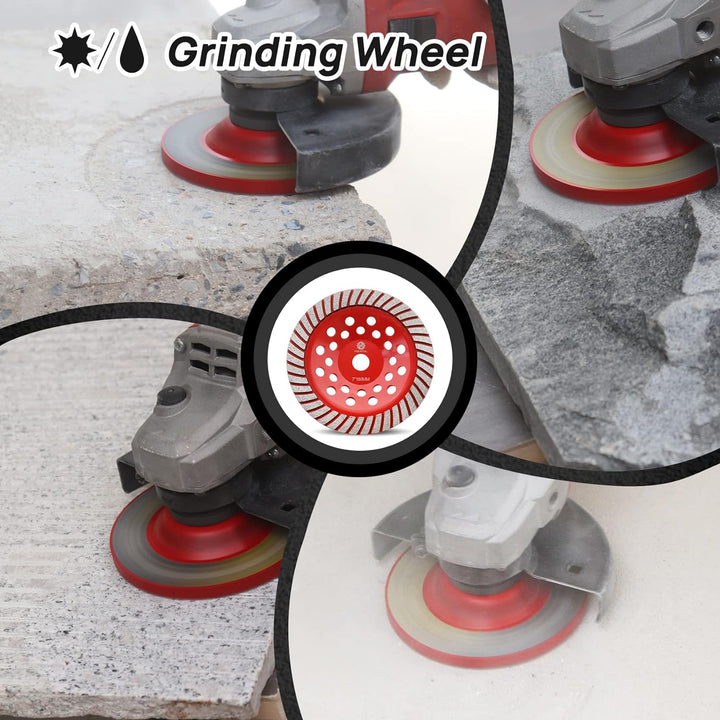FOCSTOL Diamant Schleiftopf - 180mm x 22,23mm Turbo Reihe Schleifscheibe für Beton Granit Marmor Mau