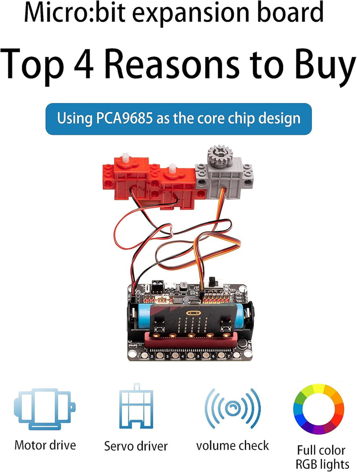 Xicoolee Roboter-Micro-Bit-Erweiterungsplatine für Micro: Bit nimmt PCA9685 Chip Integration Mehrkan