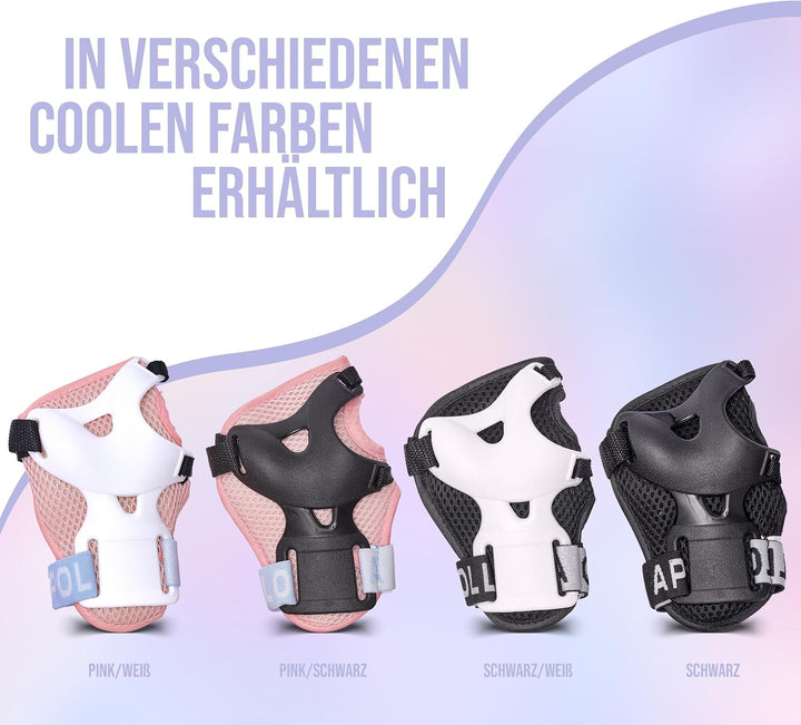 Apollo Schoner Set für Kinder, Knie und Ellenbogenschützer Kinder und für Handgelenk, Protektoren Ki