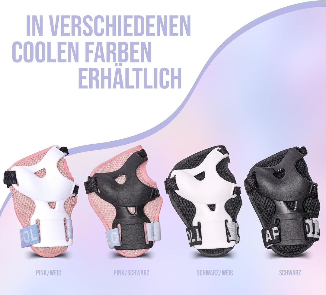 Apollo Schoner Set für Kinder, Knie und Ellenbogenschützer Kinder und für Handgelenk, Protektoren Ki