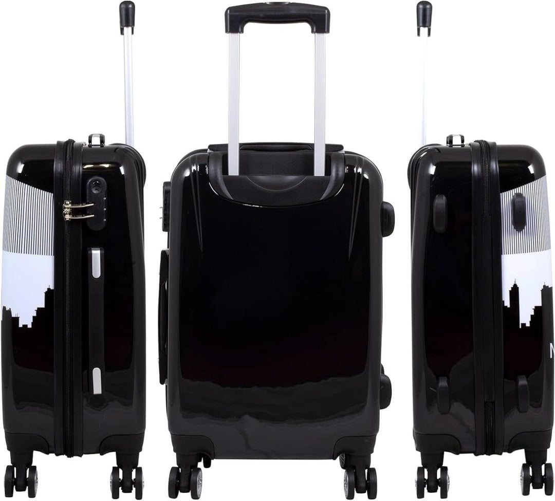 Hartschalen Koffer Trolley mit hochwertigem Motiv Print NY Skyline Handgepäck, Grösse M