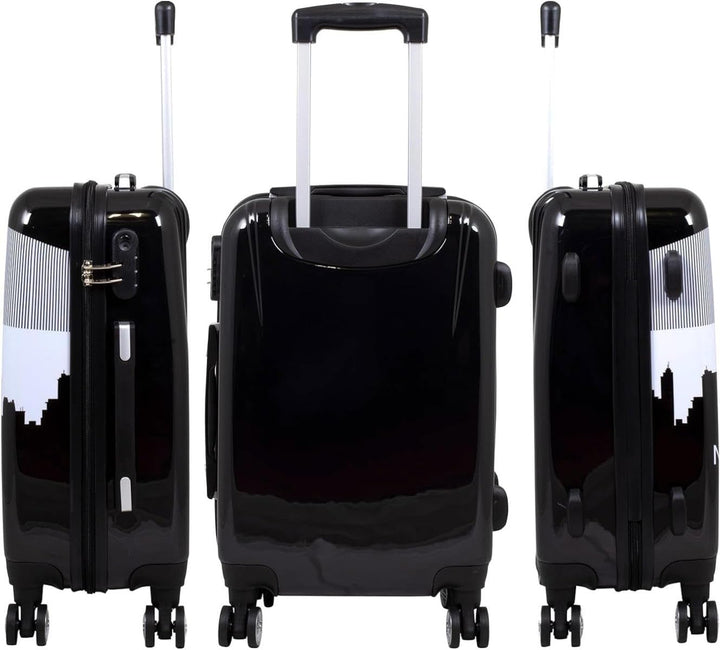 Hartschalen Koffer Trolley mit hochwertigem Motiv Print NY Skyline Handgepäck, Grösse M