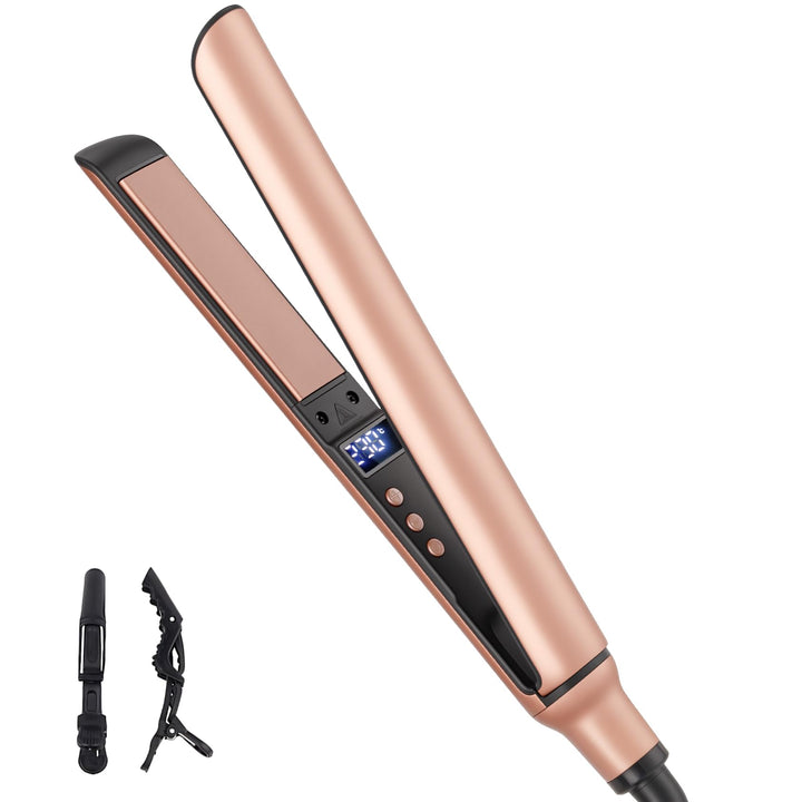 Glätteisen Haarglätter Ceramic Straight für glatte & glänzende Haare, 2 in 1 Glätteisen Locken und G