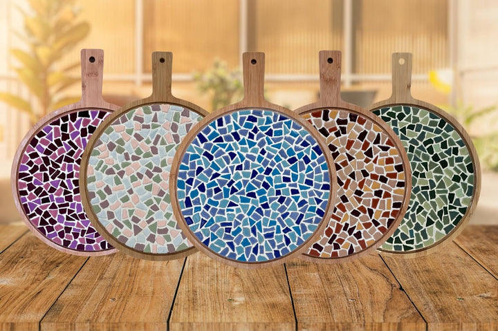 Little Creations mosaik Servierbrett Rund | DIY Bastelset Erwachsene | Gestalte deine eigene Servier