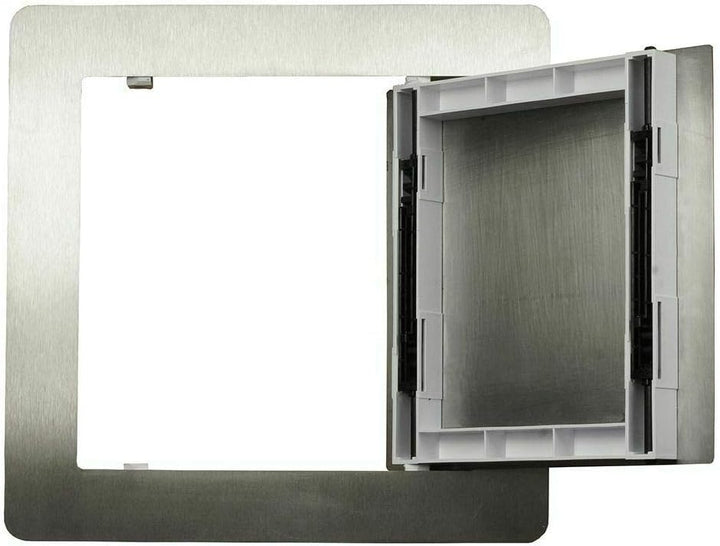 Exclusive Revisionstür Revisionsklappe Edelstahl gebürstet mit Einbaurahmen NDE 300x300 mm