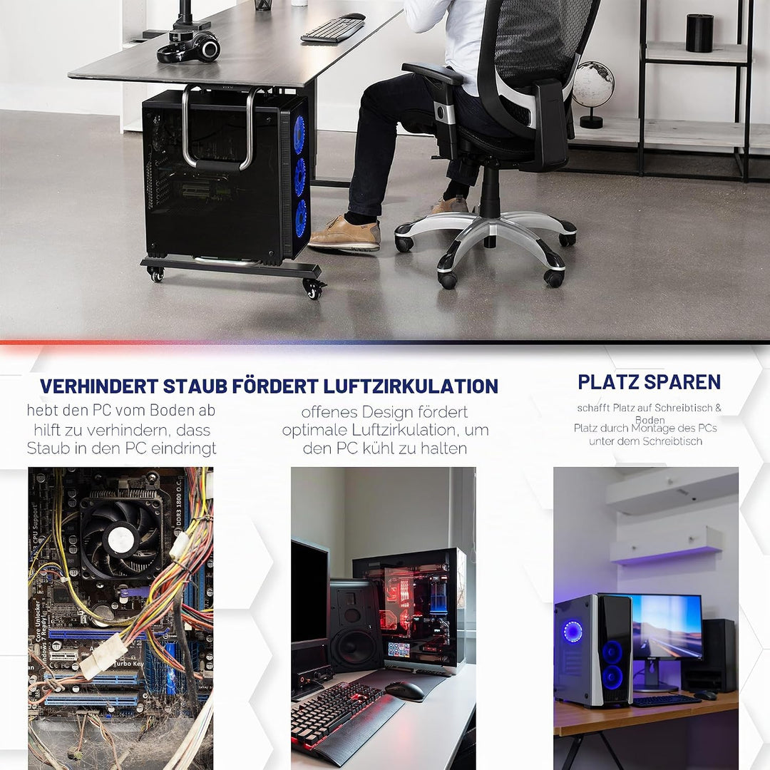 VIVO MOUNT-PC04A Computergehäuse-Halterung für den Schreibtisch bis zu 30 kg Large, Large