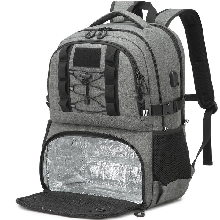 Herren Arbeit Rucksack mit Kühlfach 17 Zoll Laptop Rucksack mit USB Ladeanschluss Lunchrucksack für