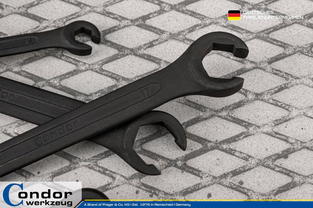 CONDOR Werkzeug 55084 | Offener Ringschlüssel-Satz | Leitungsschlüssel-Satz | 7-tlg. | SW 6x7-18x19