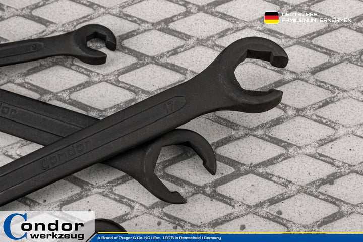 CONDOR Werkzeug 55084 | Offener Ringschlüssel-Satz | Leitungsschlüssel-Satz | 7-tlg. | SW 6x7-18x19