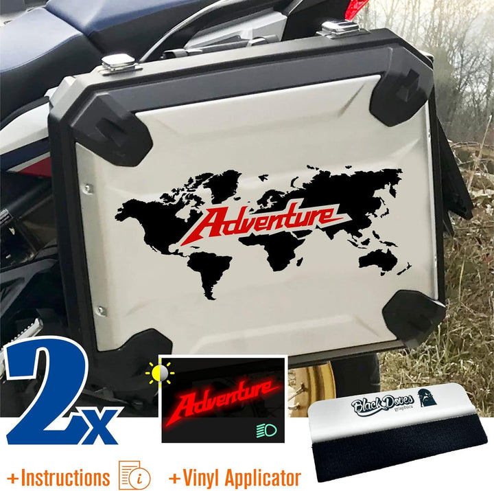 2 Aufkleber für Motorrad Honda CRF 1000 L Africa Twin 2016 (schwarz-rot), Schwarz-rot