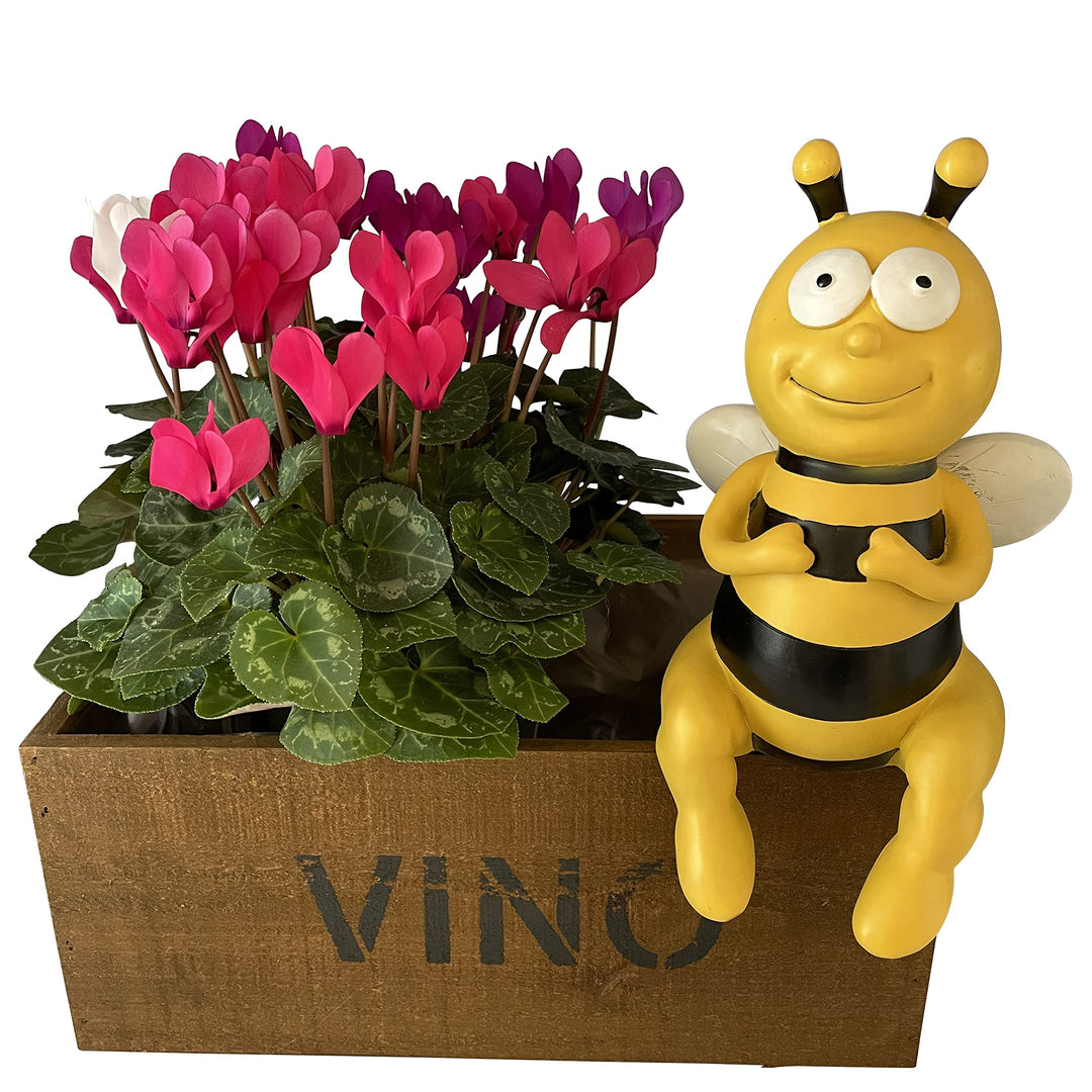 OF Gartenfiguren süsse Bienen Kantenhocker im Blumenbeet - Deko Figuren Tierfiguren Biene (Gross, 25