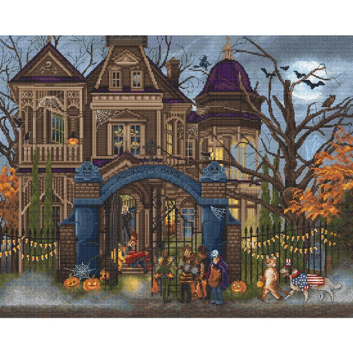 Letistitch Kreuzstich Set Mondschein Schloss, Zählmuster, 44x35cm