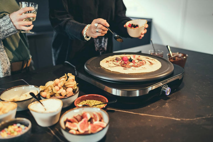 SEVERIN Crêpes Maker, Crepeseisen für süsse Crepes und herzhafte Galettes, Crepesmaker mit abnehmbar