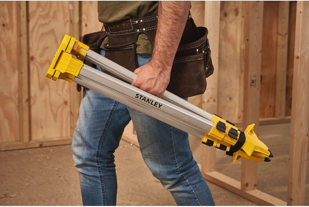 Stanley Standardstativ, Aluminiumstativ (Quick-Clamps System, 0,97 m - 1,60 m, Trageriemen, 5/8 Zoll