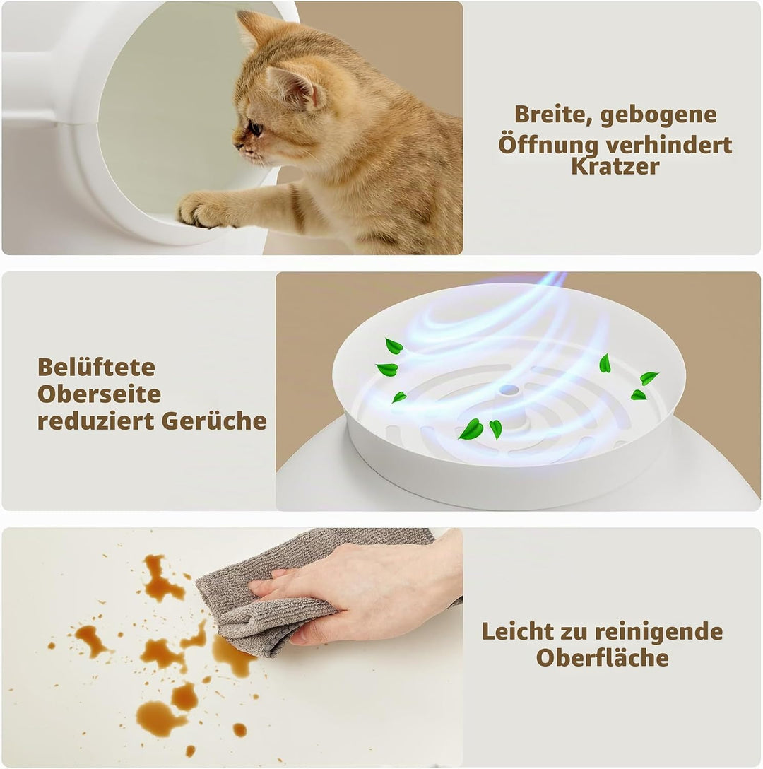 Mondeer Katzenklo Blumentopf mit Pflanze &amp; 2 Schaufeln, Versteckte Katzentoilette XXL mit verstellba