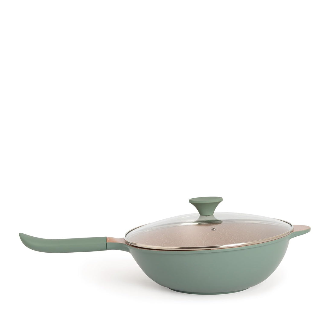 CREATE / WOK STUDIO/Wok aus Aluminiumguss mit Keramikbeschichtung Salbeigrün/Für alle Herdarten geei