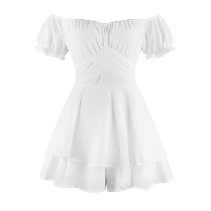 FYMNSI Damen Sommer Jumpsuit Elegant Schulterfrei Cocktail Party Festlich Overall Hosenanzug Playsui