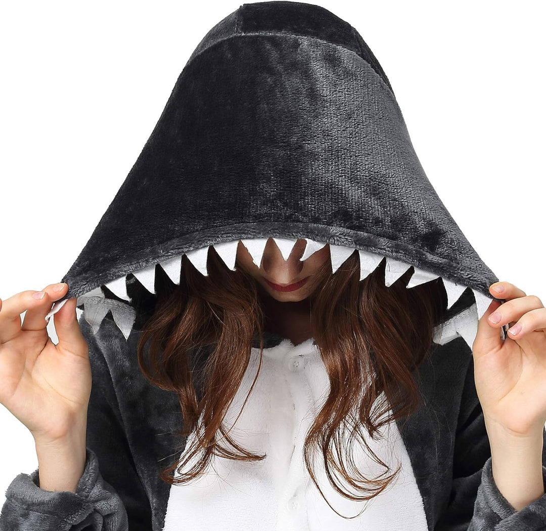 Katara 1744 (30+ Designs) Hai-Kostüm Black Shark, Unisex Onesie/ Pyjama-Qualität für Erwachsene & Te