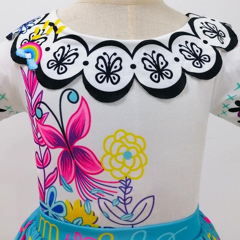 Lito Angels Encanto Mirabel Kleid Kostüm Verkleidung mit Tasche, Brille Grün und Perücke für Kinder