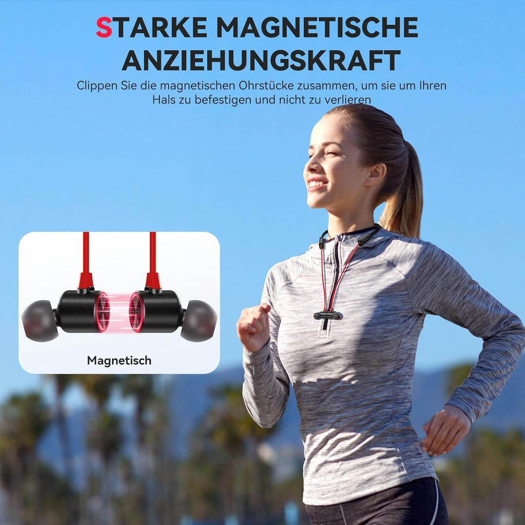YATWIN Bluetooth Kopfhörer Sport in Ear, Bluetooth 5,0 Sportkopfhörer mit 16 Std HiFi Sound, IPX7 Wa