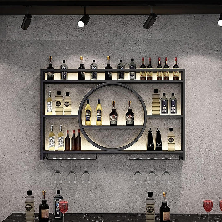 Modernes Metall Weinregal Wand, Bar-Einheit Schwebendes Regal, Weinregale Display Rack Aus Eisen, Ba