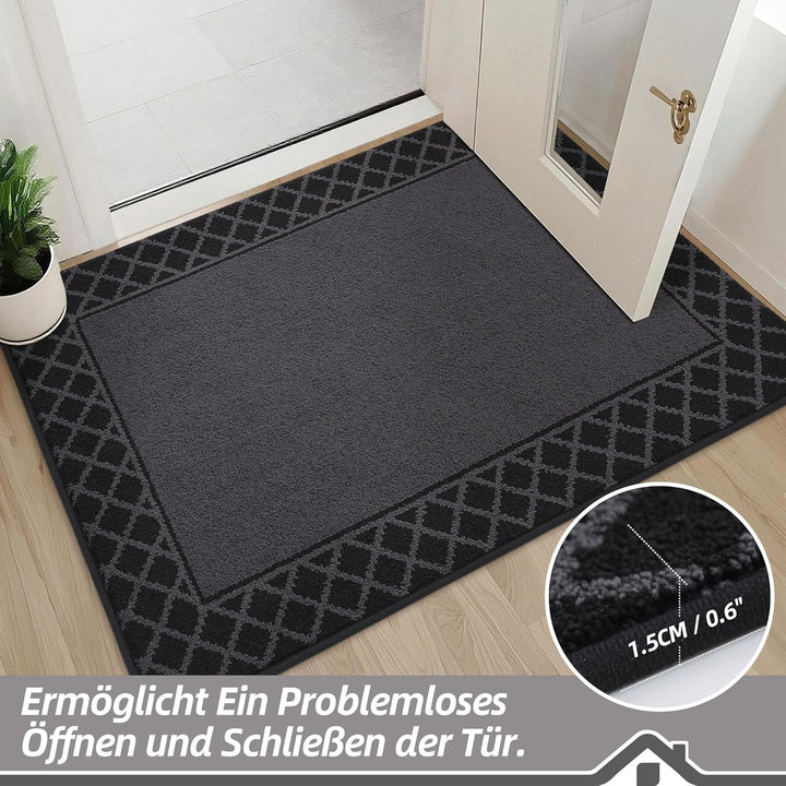 BEQHAUSE Fussabtreter Innen, 50 * 80 cm Fussmatte, Schmutzfangmatte Waschbar, TPR rutschfest Fussabt
