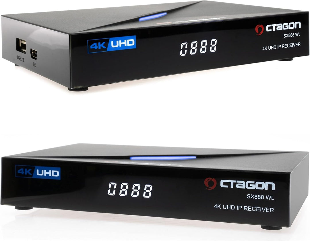 OCTAGON SX888 WL V2 (Version 2) 4K UHD E2 Linux Smart TV Receiver, Multiboot SW: Define OS + E2 Linu