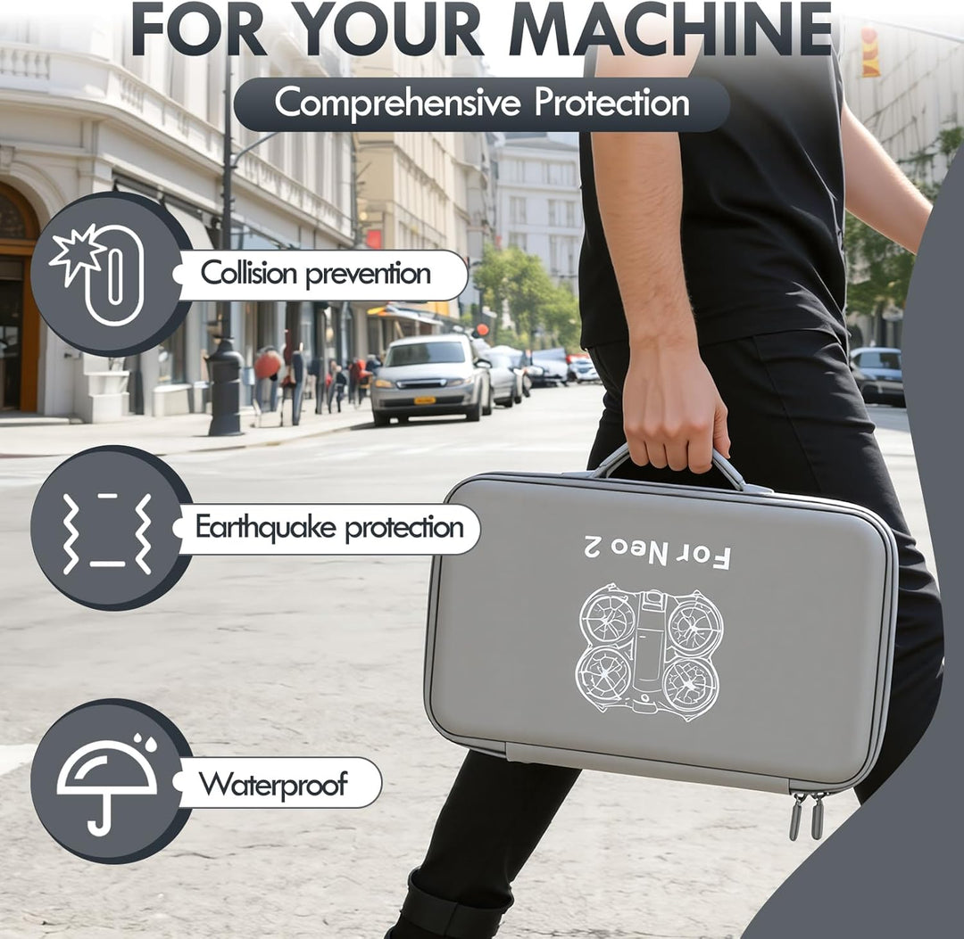 Tasche für DJI Neo 2 Zubehör, Tragbar PU Case mit Tragegurt für DJI Neo 2 Fly More Combo, Compatible