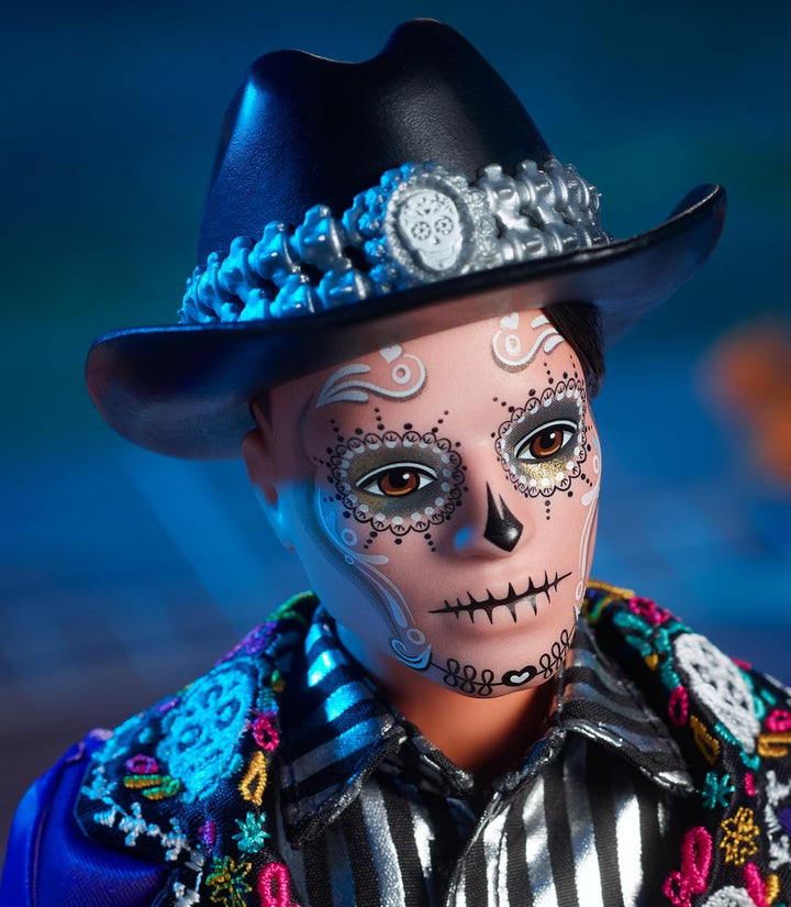 BARBIE Día De Muertos Ken - Sammlerpuppe mit sanftem Satin-Anzug, Schädelmuster, Calavera-Gesichtsbe