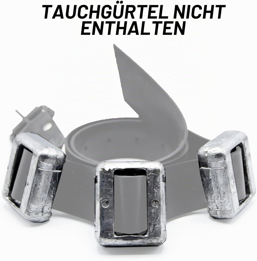 NAMAKA® Blei Sub Ballast für Tauchgänge von 1 kg - 1 bis 6 Stück in einer Packung. Silber, 5 Stück,