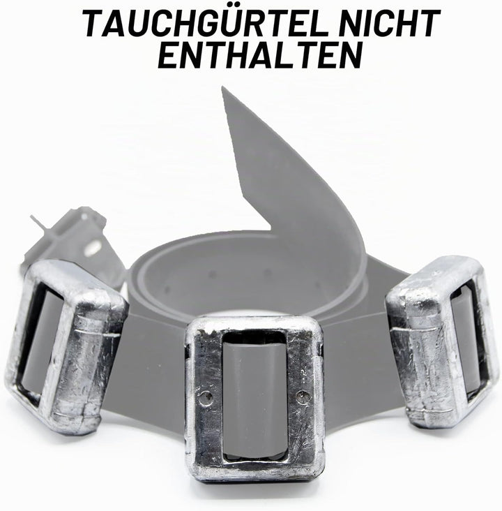 NAMAKA® Blei Sub Ballast für Tauchgänge von 1 kg - 1 bis 6 Stück in einer Packung. Silber, 5 Stück,