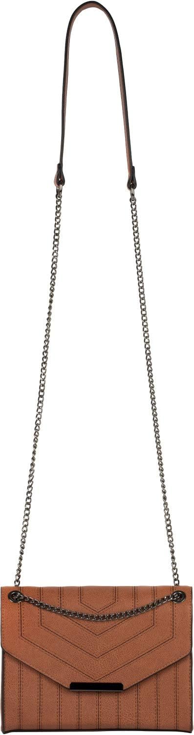styleBREAKER Damen Umhängetasche mit Ziernähten und Kette, Schultertasche, Handtasche, Tasche 020123