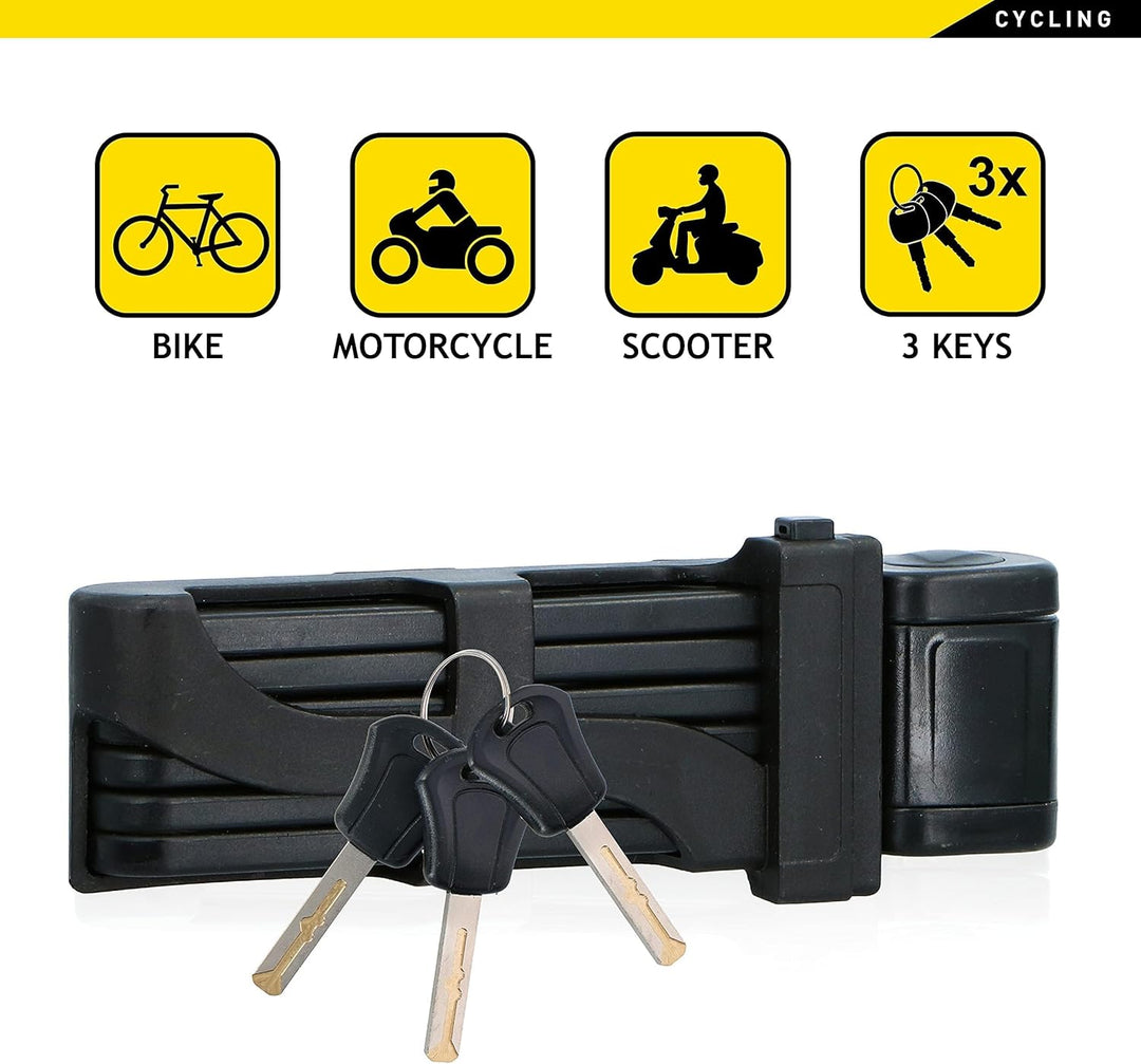 DUNLOP Fahrradschloss - Scooter-Schloss - Faltschloss - Rahmenschloss mit 3 Schlüsseln