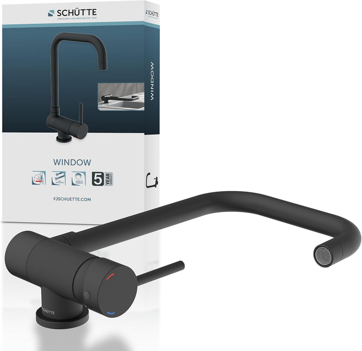 SCHÜTTE 24556 Küchenarmatur WINDOW, Wasserhahn Unterfenster, Spültischarmatur Vorfenster, flexibler