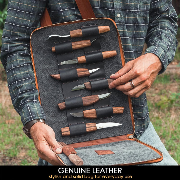 BeaverCraft Deluxe Holzschnitzwerkzeug Set S50X Schnitzwerkzeug Für Holz Schnitzmesser set Schnitzwe