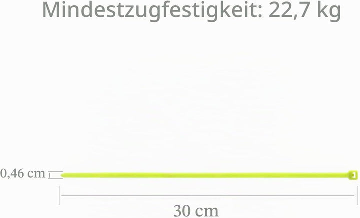 XINGO 1000 Stück Kabelbinder Apfelgrün, 300mm x 4.8mm, 22,7 kg Zugfestigkeit, UV-beständig, Selbstsi