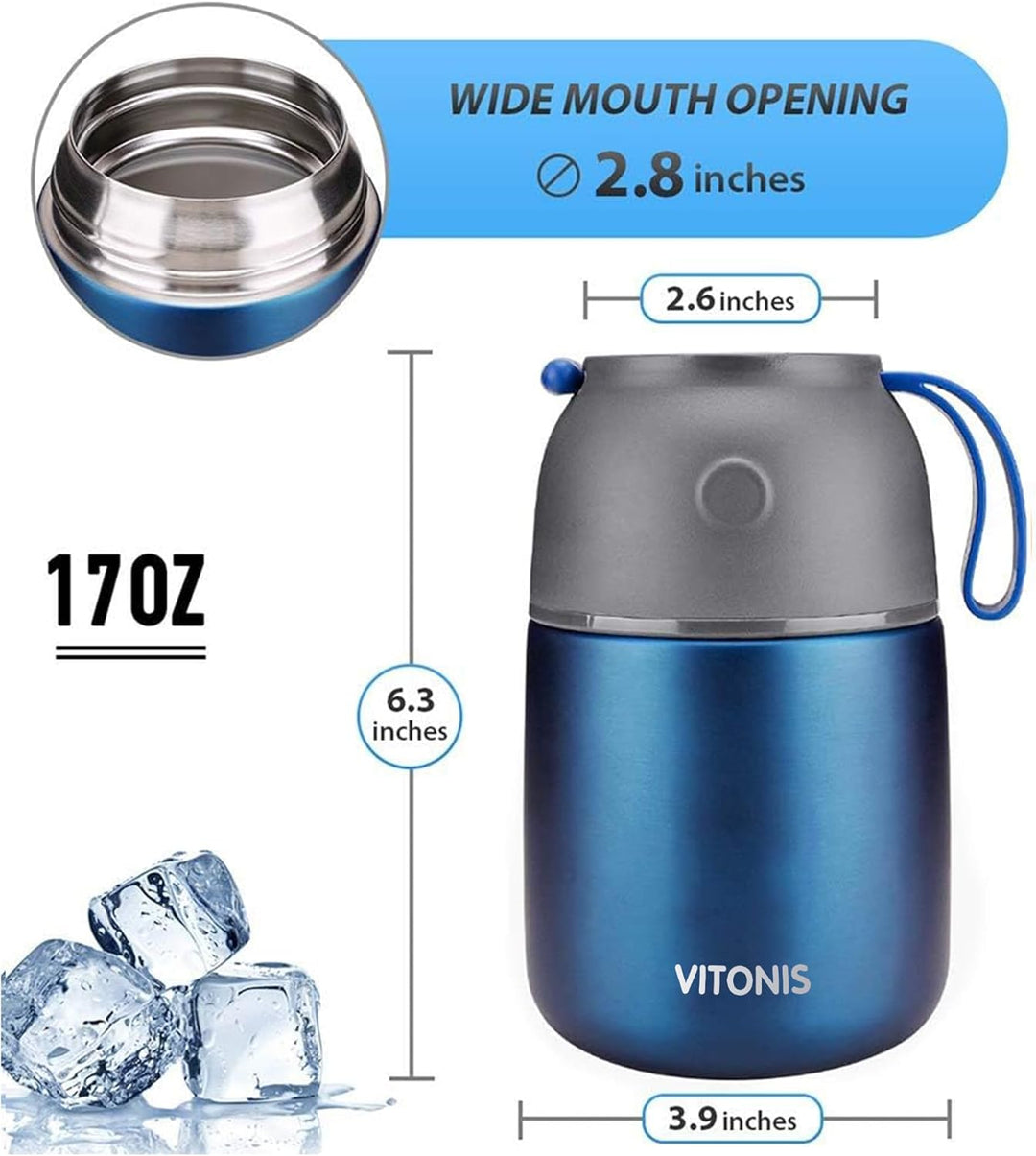 LOGEEYAR Thermobehälter für Essen 500ml Kinder Edelstahl Isolierbehälter Gefäss für warme Speissen,