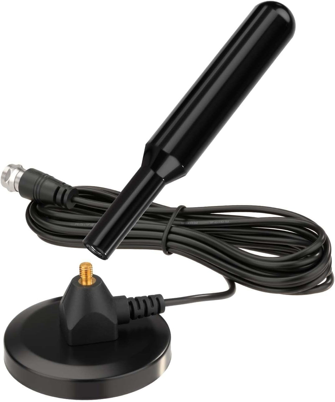 Superbat FM UKW Radio Antenne mit Magnetfuss & 3m Verlängerungskabel | F-Stecker + 3 Adapter | Kompa
