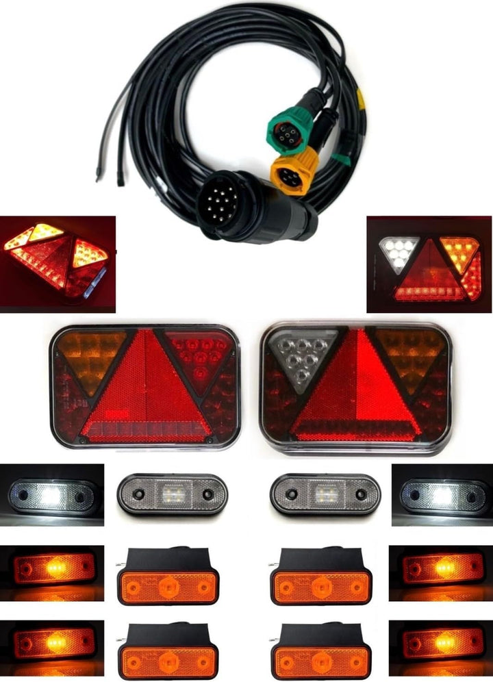 Anhängerbeleuchtung SET LED Rückleuchten LED Control Box System CANBUS Umrissleuchten 13 polig Kabel