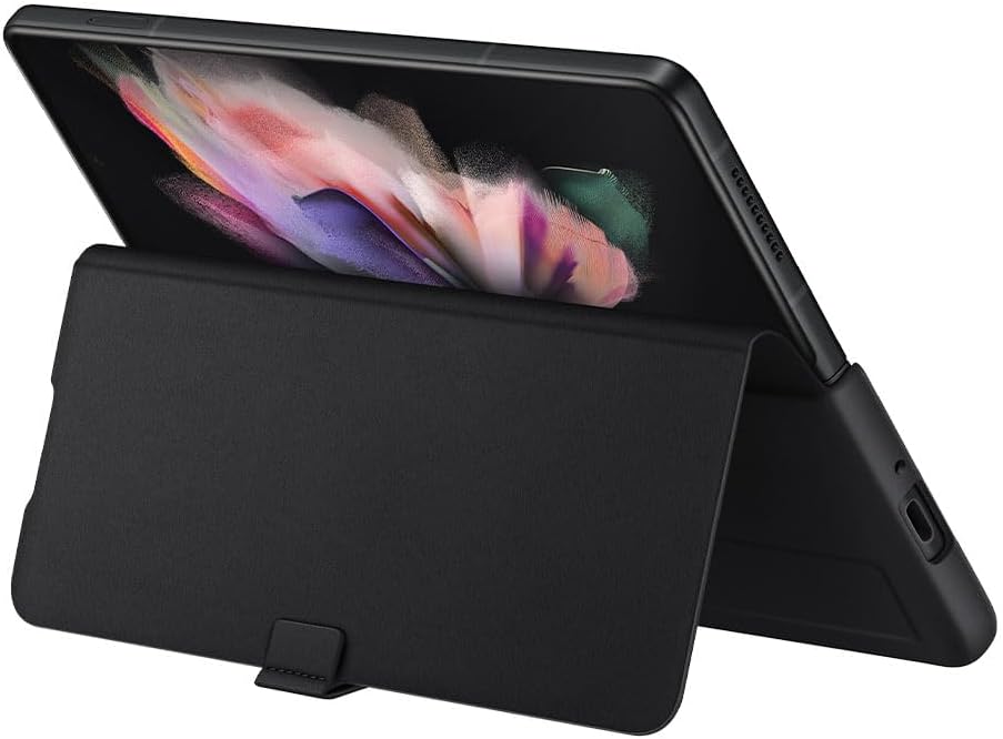 Samsung Leather Flip Cover EF-FF926 für das Galaxy Z Fold3 5G Schwarz, Schwarz