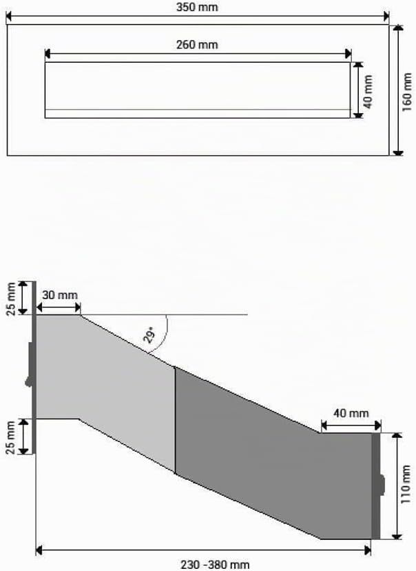 D-041 Edelstahl Mauerdurchwurf Briefkasten mit Klingel (Tiefe: 23-38 cm) - LETTERBOX24.de
