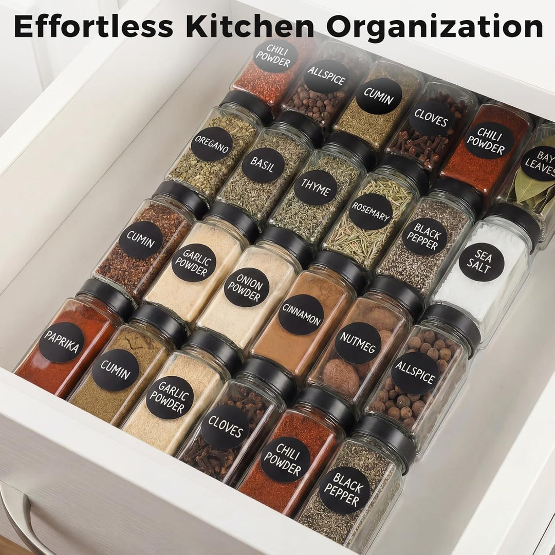 36pcs Gewürzgläser Eckig mit Edelstahldeckel, 120ml Glasbehälter mit Streueinsatz, Luftdichte Gewürz