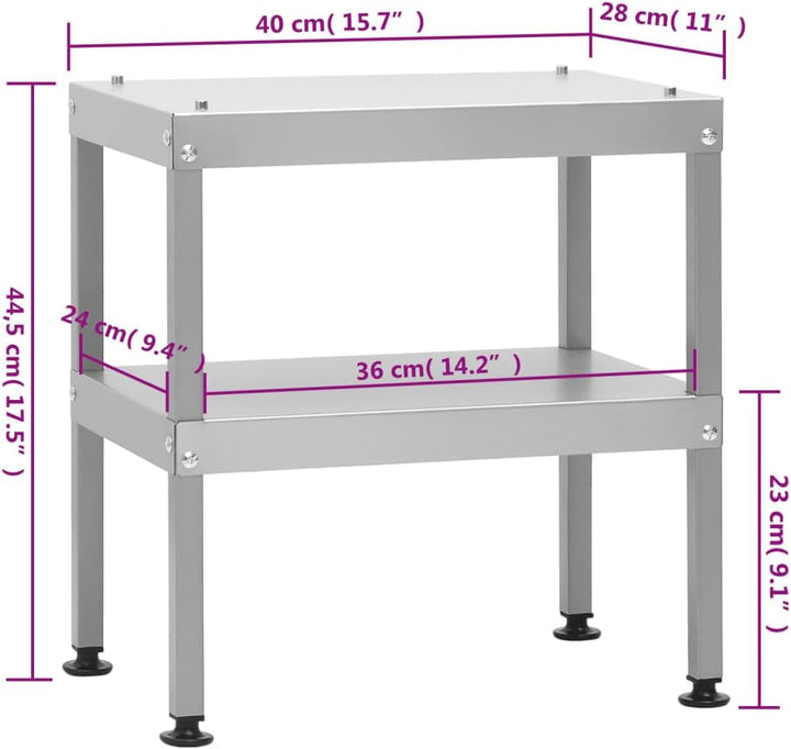 INLIFE Tisch für Räucherofen 40x28x44,5 cm Verzinkter Stahl,3,63 KG,364747