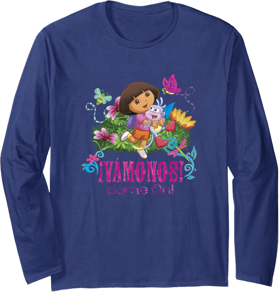 Dora the Explorer Vamanos! Dora And Boots Floral Langarmshirt