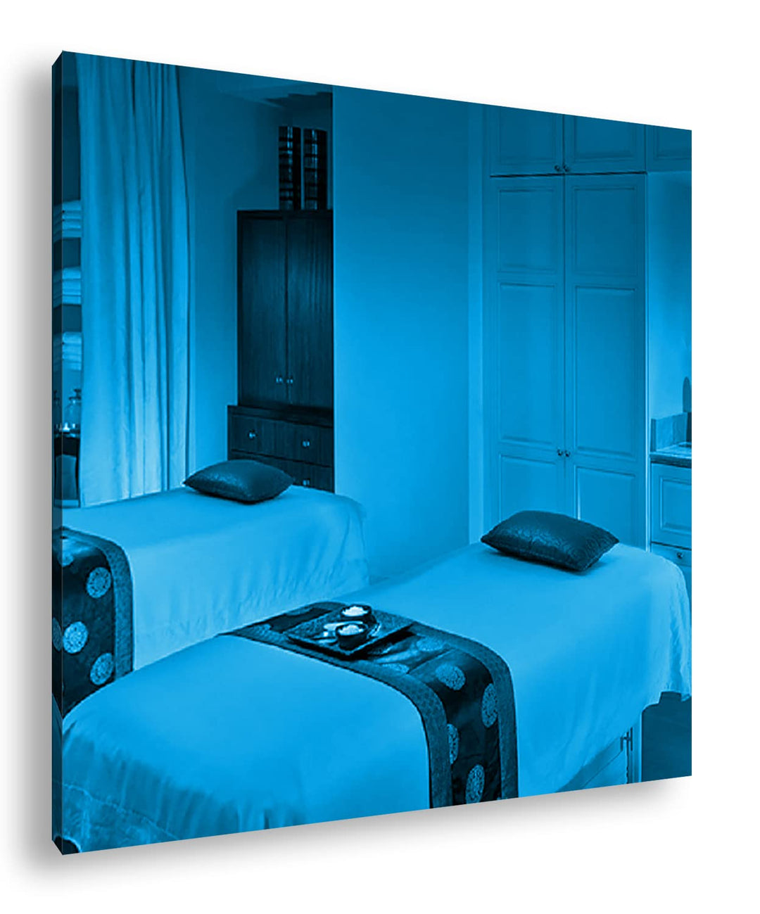 deyoli Luxuriöser Wellnessraum Format: 60x60 Effekt: Zeichnung als Leinwandbild, Motiv auf Echtholzr