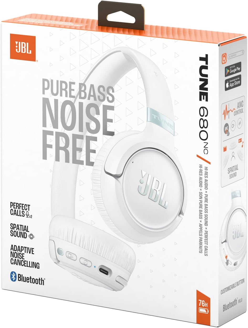 JBL Tune 680 NC Kabellose On-Ear-Kopfhörer mit adaptivem Noise-Cancelling, Smart Ambient, Bis zu 76