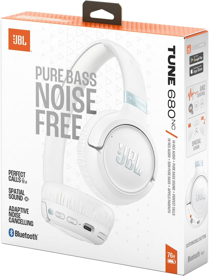 JBL Tune 680 NC Kabellose On-Ear-Kopfhörer mit adaptivem Noise-Cancelling, Smart Ambient, Bis zu 76