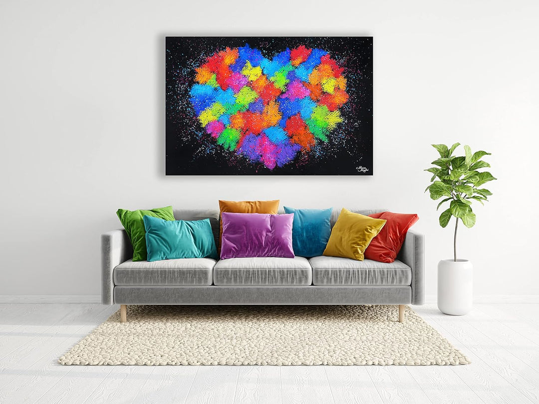 Monica Mirafiori I 100% HANDGEMALT I Gemälde Hart 100x70cm | Gemälde Handgemalt | Acrylgemälde | Seh