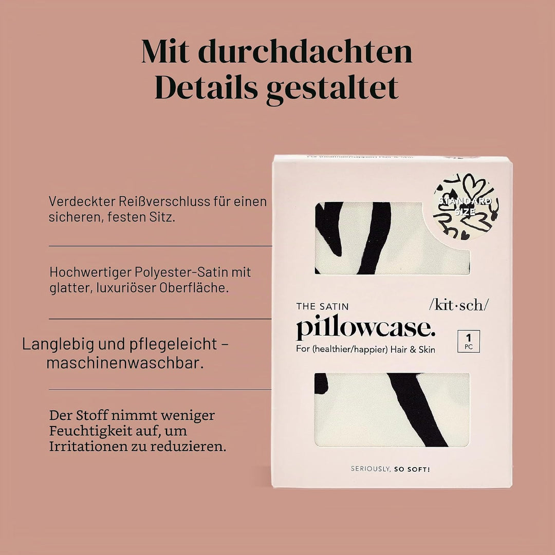 Kitsch Satin-Kissenbezug für Haar und Haut, Queen-Size-Grösse, weicher als Maulbeerseide-Kissenbezüg