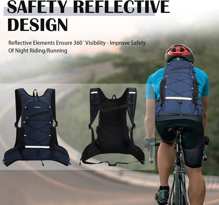 Trinkrucksack mit Trinkblase 2L Klein Laufrucksack Joggen für Damen Herren, Leichter Laufen Rucksack